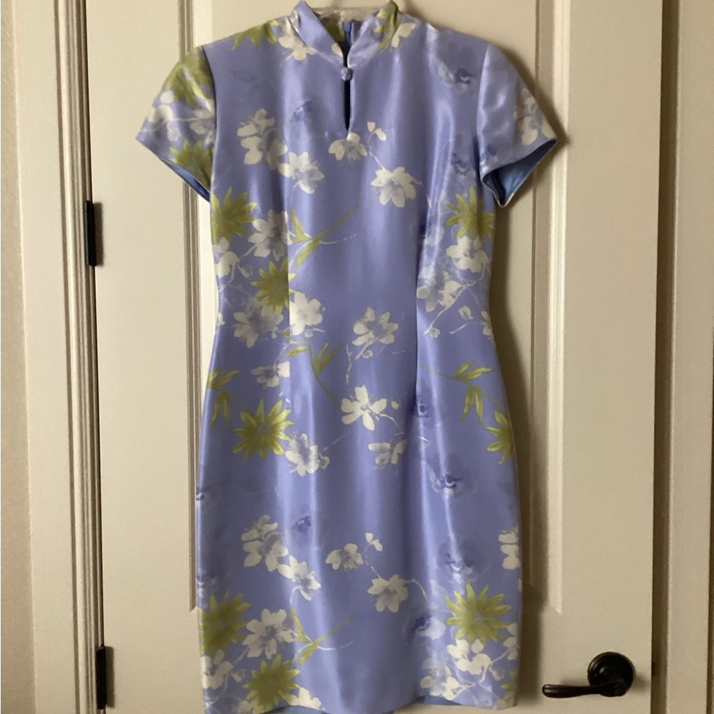 Lilac/Floral 100% Silk Dress